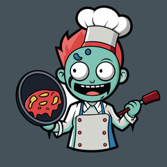 design logo icon illustration character cartoon zombie chef
