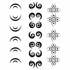 Design a tribal-style tattoo incorporating all moon phases, using bold lines and symbolic elements.  Include celestial details.