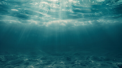 Obraz premium Tranquil underwater scene with copy space. Underwater view of the coral reef. Life in the ocean.