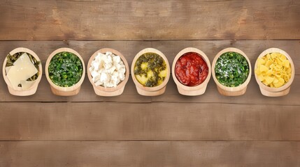 Italian Pasta Ingredients in Bowls