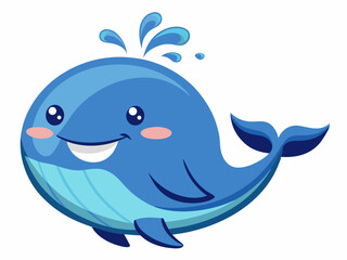Adorable Cartoon Whale Design Perfect for Kids Branding Logos Childrens Books and Cute Aquatic Animal Themes