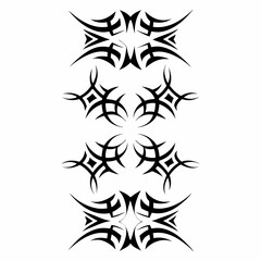 Design a set of tribal tattoo icons depicting ritual combat scenes; include diverse fighting styles and symbolic elements.