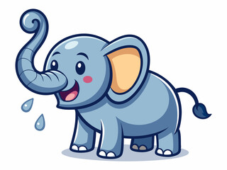 Adorable Baby Elephant Cartoon Design Perfect for Children's Books, Logos, and Branding Projects