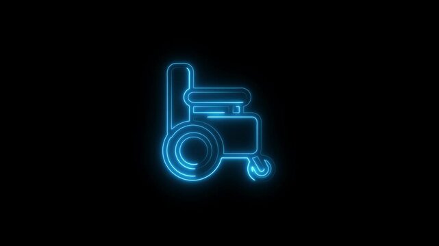 a glowing neon symbol chare icon animation video on black background 