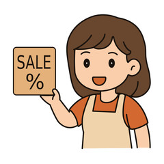 cartoon online selling illustration