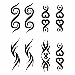 Generate a collection of authentic Slavic tribal pagan symbols, showcasing intricate designs and diverse symbolic meanings.  Include variations and stylistic interpretations.