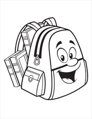 Back to School Coloring Pages for Kids – Cute School Supplies, Bags, Books, and Classroom Fun | Line Art Printable Set