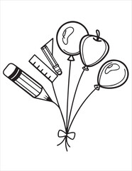 Back to School Coloring Pages for Kids – Cute School Supplies, Bags, Books, and Classroom Fun | Line Art Printable Set