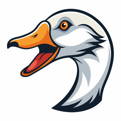 Aggressive goose head mascot illustration
