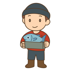cartoon fisherman illustration