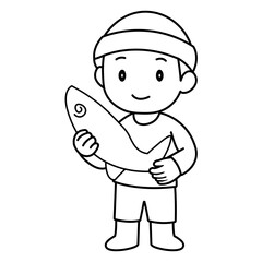 cartoon fisherman illustration