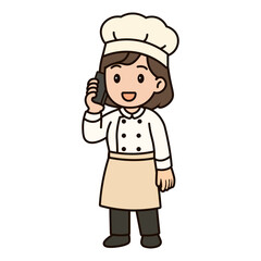 cartoon female chef illustration
