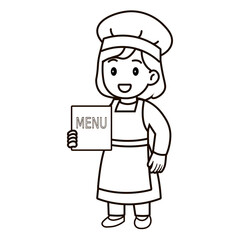 cartoon female cook illustration