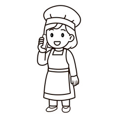cartoon female cook illustration