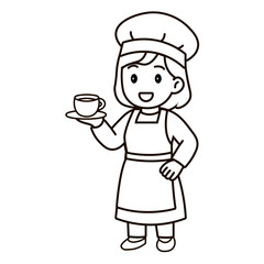cartoon female cook illustration