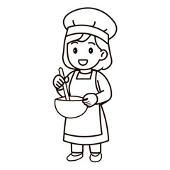cartoon female cook illustration