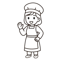 cartoon female cook illustration