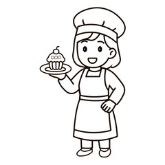 cartoon female cook illustration