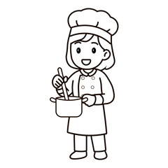 cartoon female chef illustration