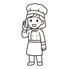 cartoon female chef illustration
