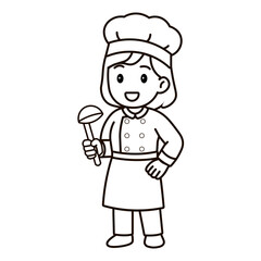 cartoon female chef illustration