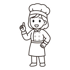 cartoon female chef illustration