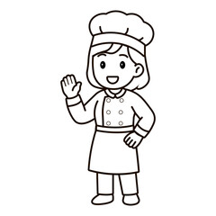 cartoon female chef illustration