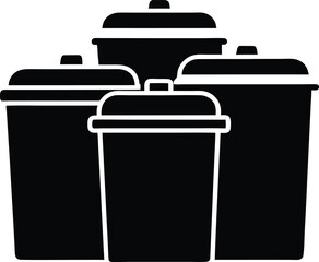 trash can icon vector illustration on transparent background