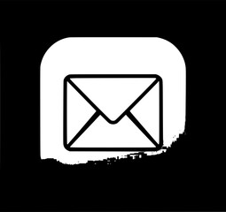 Mail Icon: Grunge Style Line Art Illustration