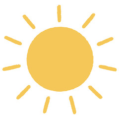 sun crayon pastel drawing flat color vector illustration template design