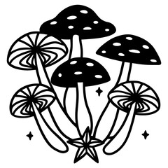 mushrooms vector illustration