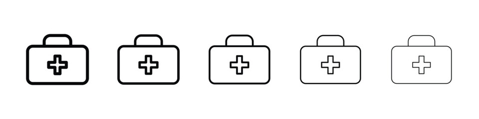 Fototapeta premium Doctor bag icon filled flat sign concept for web design.