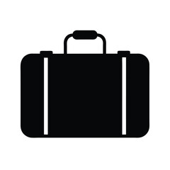 Suitcase Silhouette in Black for Travel, Vacation, and Business Trip Illustrations