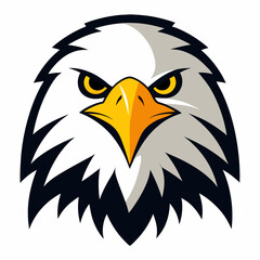 Powerful bald eagle head mascot logo design