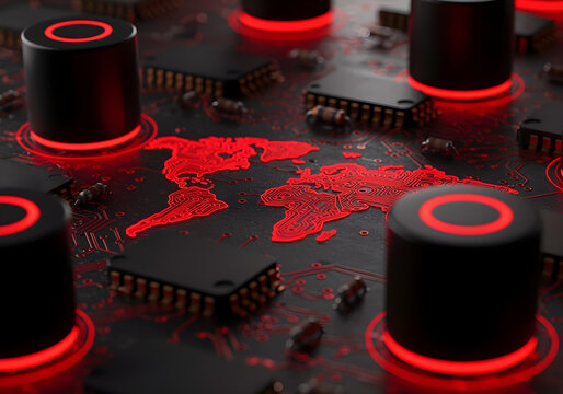 technological interface showcasing global connectivity
 - Powered by Adobe