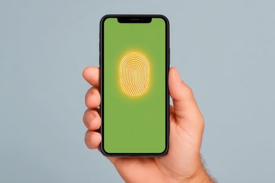 Smartphone with biometric fingerprint scanner for enhanced security