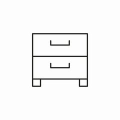 bedside table drawer icon sign vector
