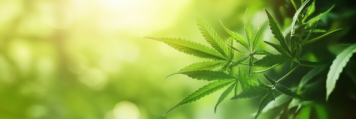 Organic Cannabis Promotion Template for Hemp Oil Sale with Abstract Graphic Background and Customizable Logo