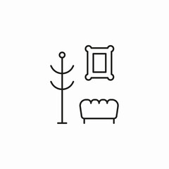 home furniture set icon sign vector