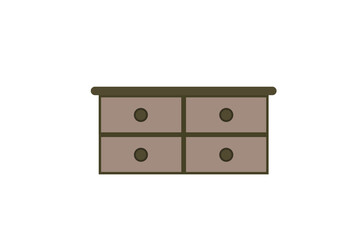 紫のチェスト4段　グラフィック素材 