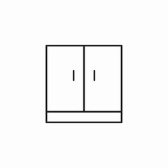 two door closet icon sign vector