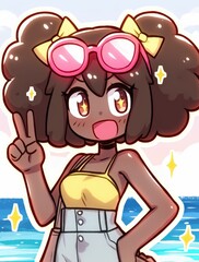 Cute Girl Summer Beach Fun