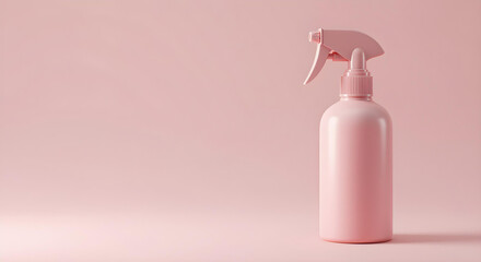 beauty product mockup template in pastel pink spray bottle