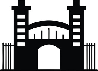 Majestic Arch Bridge Entrance Architectural Icon Design