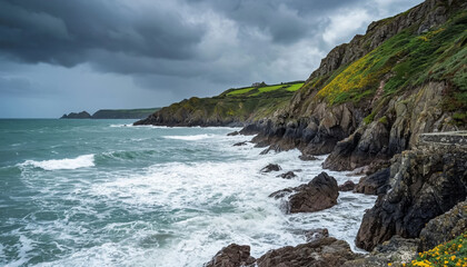 Cloudy sea landscape.