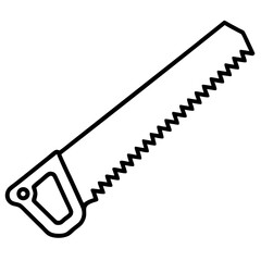 Minimalist Handsaw Line Art Illustration