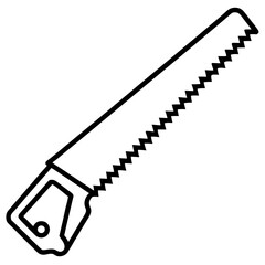 Minimalist Handsaw Line Art Illustration