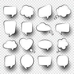 Set of Various Speech Bubbles and Text Dialogue