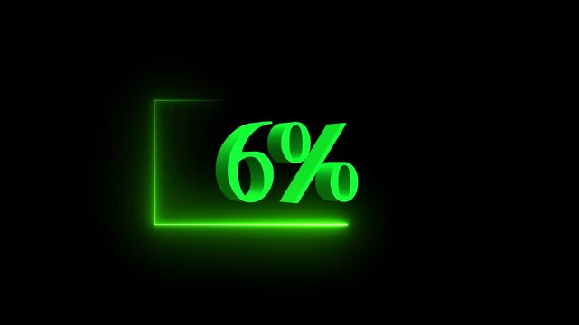 Four per sen 3d icon .on a black background. Animation background for business and finance content.video animation n.