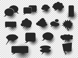 Set of Various Speech Bubbles and Text Dialogue